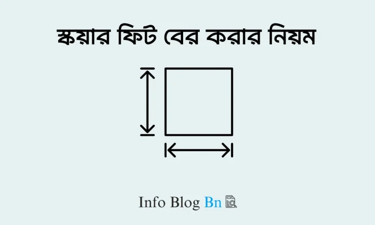 স্কয়ার ফিট বের করার নিয়ম