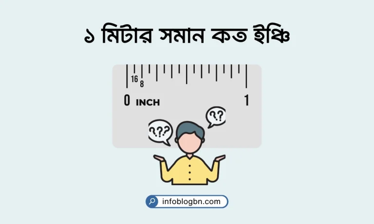 ১ মিটার সমান কত ইঞ্চি